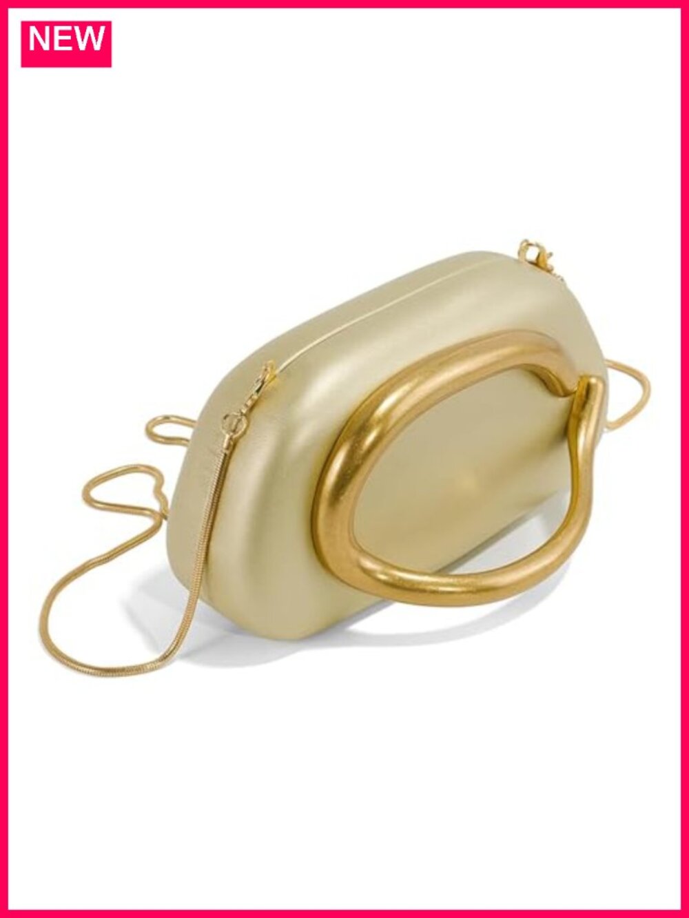Garvee Clutch Purse with Metal Handle & Detachable Chain, Women Evening Bag PU